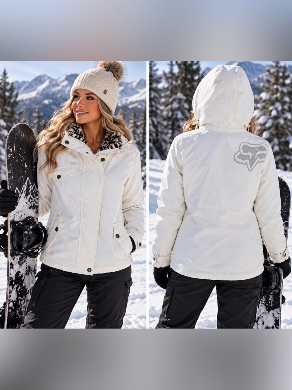 ✨ Fox Racing Winter Ski Jacket w/Asymmetric Zipper & Faux Fur Hood